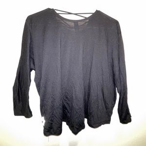 Black long sleeve workout top